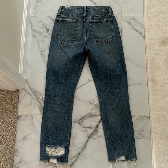 New Lovers + Friends Logan Ainsley denim jeans high rise tapered leg size 24 - Picture 12 of 13